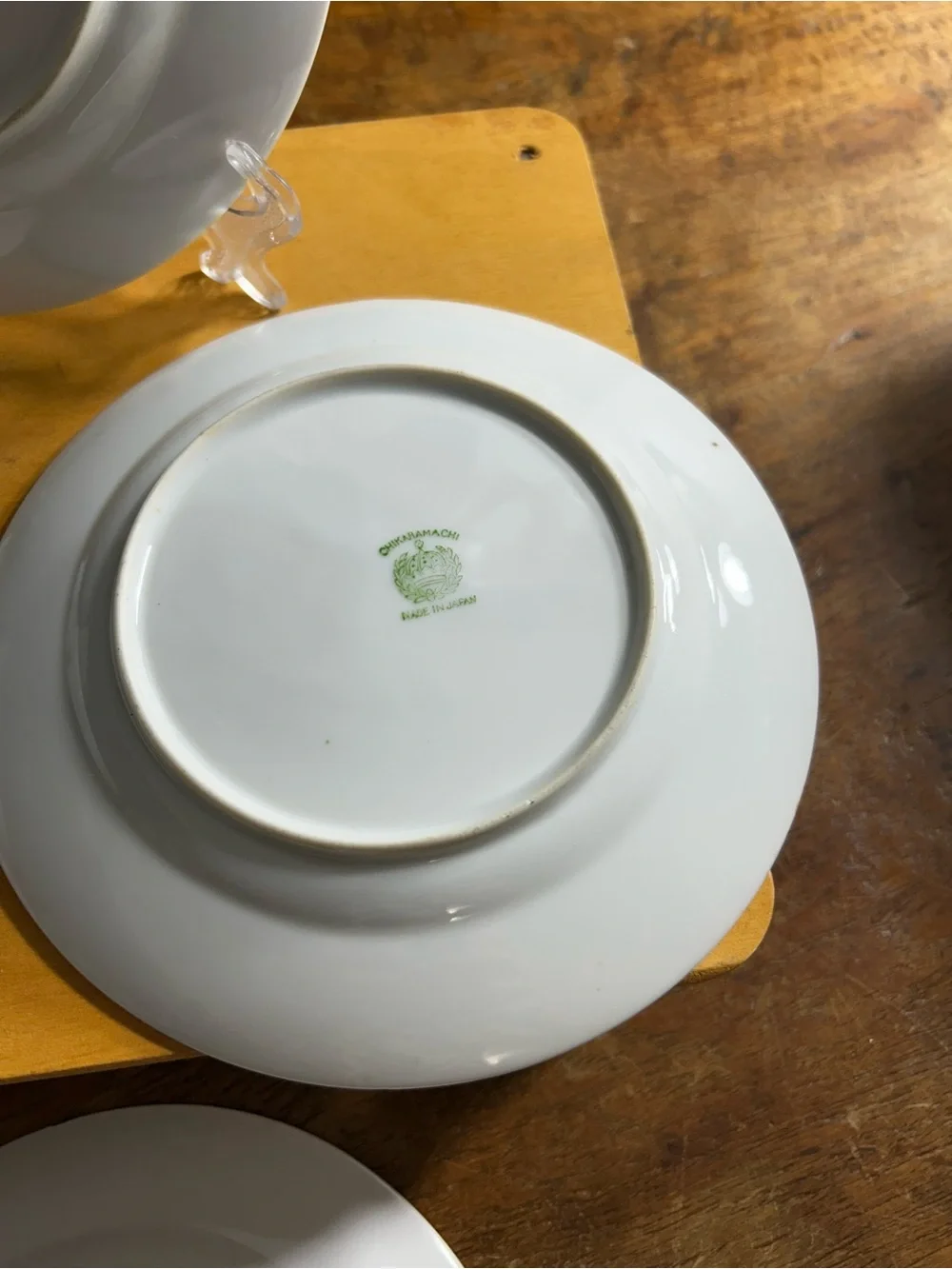 Chikatamachi Hand-Painted Floral Ceramic Dessert Plates - Orange Trim (Set of 4)